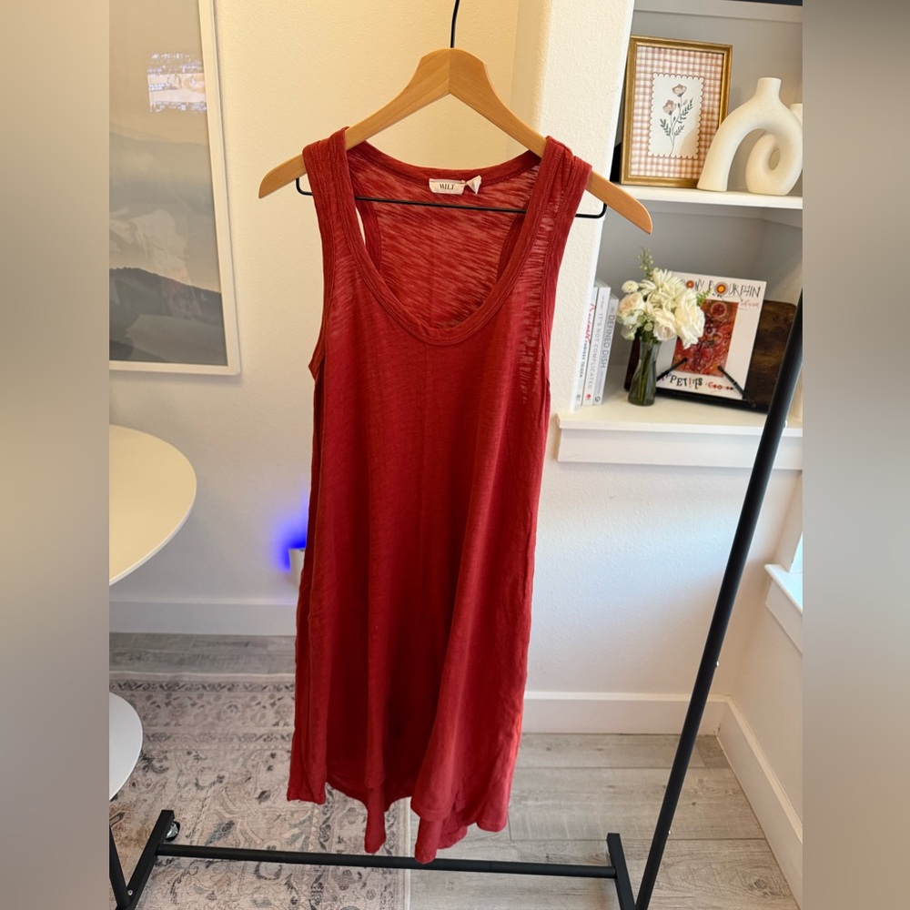 Wilt Red Sleeveless Scoop Neck Tank Dress